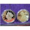 Image 1 : LOT 2 GOLD PLATED $20 LIBERTY COIN COPY