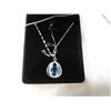 Image 1 : NEW STERLING SILVER NECKLACE WITH OVAL BLUE TOPAZ