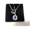 Image 2 : NEW STERLING SILVER NECKLACE WITH OVAL BLUE TOPAZ