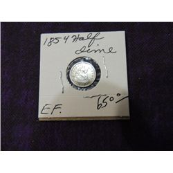 1854 HALF DIME