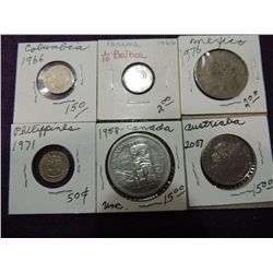 LOT 6 ASSORTED FOREIGN COINS