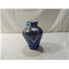 Image 1 : SMALL MURANO STYLE BLUE SWIRL GLASS VASE