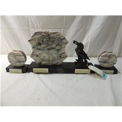 ART DECO 3 PIECE MANTLE CLOCK SET