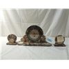 Image 3 : ART DECO 3 PIECE MANTLE CLOCK SET