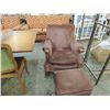 Image 1 : UPHOLSTERED EASY CHAIR & FOOT STOOL