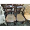 Image 1 : PAIR CANE SEAT WOODEN DINING CHAIRS