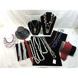 LOT 19 ASSORTED BEADED NECKLACES
