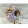 Image 1 : LOT 2 10" PORCELAIN BALL JOINTED BODY DOLLS