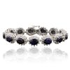 Image 4 : 14KT White Gold 30.16ctw Sapphire and Diamond Bracelet