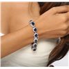 Image 5 : 14KT White Gold 30.16ctw Sapphire and Diamond Bracelet