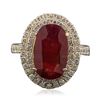Image 1 : 14KT Yellow Gold 5.70ct Ruby and Diamond Ring