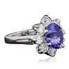 Image 4 : 14KT White Gold 3.93ct Tanzanite and Diamond Ring