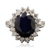 Image 3 : 14KT White Gold 6.07ct Sapphire and Diamond Ring