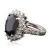 Image 4 : 14KT White Gold 6.07ct Sapphire and Diamond Ring