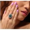 Image 2 : 14KT White Gold 4.68ct Opal and Diamond Ring