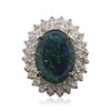Image 3 : 14KT White Gold 4.68ct Opal and Diamond Ring