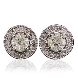 14KT White Gold 1.94ctw Diamond Earrings