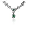 Image 3 : 14KT White Gold 3.17ctw Emerald and Diamond Necklace