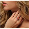 Image 5 : 14KT White Gold 5.19ct Coral and Diamond Ring
