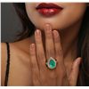 Image 5 : 14KT Yellow Gold 6.18ct Emerald and Diamond Ring
