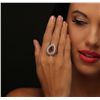 Image 2 : 14KT Two-Tone Gold 3.84ct Morganite and Diamond Ring