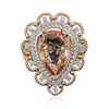 Image 3 : 14KT Two-Tone Gold 3.84ct Morganite and Diamond Ring