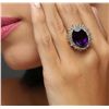 Image 6 : 14KT Yellow Gold 14.56ct Amethyst and Diamond Ring