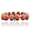 Image 2 : 14KT Yellow Gold 64.90ctw Coral and Diamond Bracelet