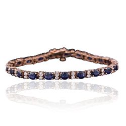 14KT Rose Gold 7.14ctw Sapphire and Diamond Bracelet