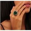 Image 1 : 14KT White Gold 24.27ct GIA Certified Emerald and Diamond Ring