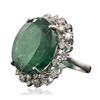 Image 4 : 14KT White Gold 24.27ct GIA Certified Emerald and Diamond Ring