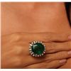 Image 5 : 14KT White Gold 24.27ct GIA Certified Emerald and Diamond Ring