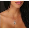 Image 1 : 14KT White Gold 3.50ct Sapphire and Diamond Pendant With Chain