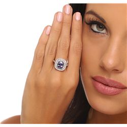 14KT White Gold 2.76ct Tanzanite and Diamond Ring