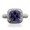 Image 3 : 14KT White Gold 4.18ct Tanzanite and Diamond Ring