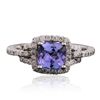 Image 1 : 14KT White Gold 1.25ct Tanzanite and Diamond Ring