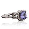 Image 2 : 14KT White Gold 1.25ct Tanzanite and Diamond Ring