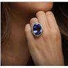 Image 6 : 14KT White Gold GIA Certified 23.77ct Tanzanite and Diamond Ring