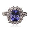 Image 3 : 14KT White Gold 3.02ct Tanzanite and Diamond Ring