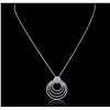 Image 3 : 14KT White Gold 0.90ctw Diamond Pendant With Chain