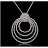 Image 4 : 14KT White Gold 0.90ctw Diamond Pendant With Chain