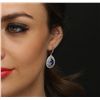 Image 5 : 14KT White Gold 3.86ctw Tanzanite and Diamond Earrings