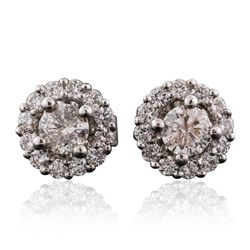 18KT White Gold 0.76ctw Diamond Earrings