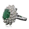 Image 4 : 14KT White Gold 2.94ct Emerald and Diamond Ring