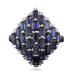 14KT White Gold 3.69ctw Sapphire and Diamond Ring