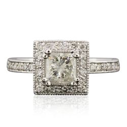 14KT White Gold 1.17ctw Radiant Cut Diamond Ring