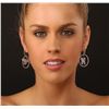 Image 1 : 18KT White Gold 2.38ctw Pink Topaz and Diamond Earrings