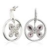 Image 4 : 18KT White Gold 2.38ctw Pink Topaz and Diamond Earrings