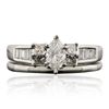 Image 1 : Platinum 1.20ctw Diamond Ring Wedding Set