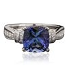 Image 1 : 18KT White Gold 3.15ct Tanzanite and Diamond Ring